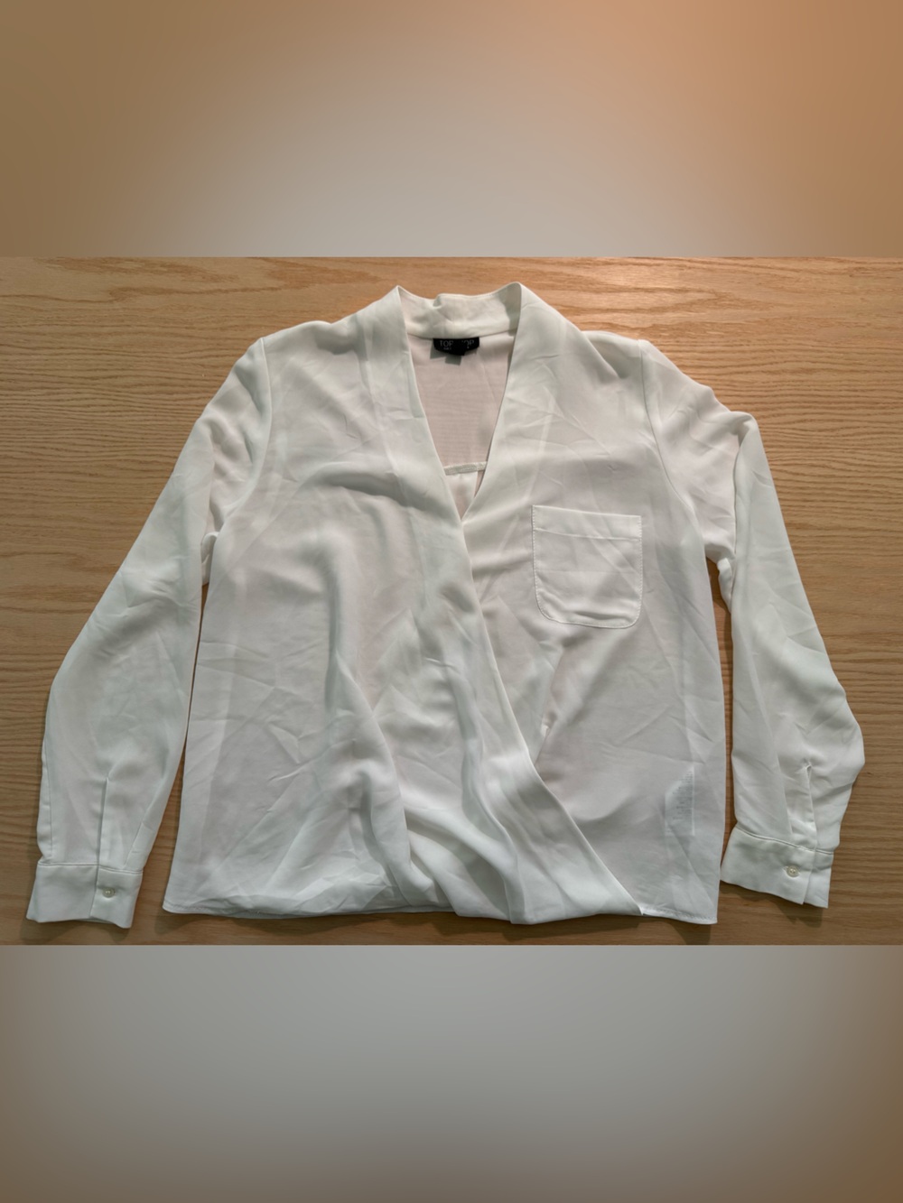 Topshop White Wrap-Front Blouse